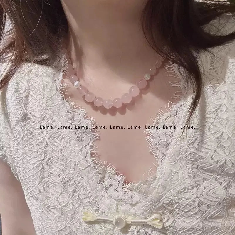 Pink crystal necklace x 100 boxs